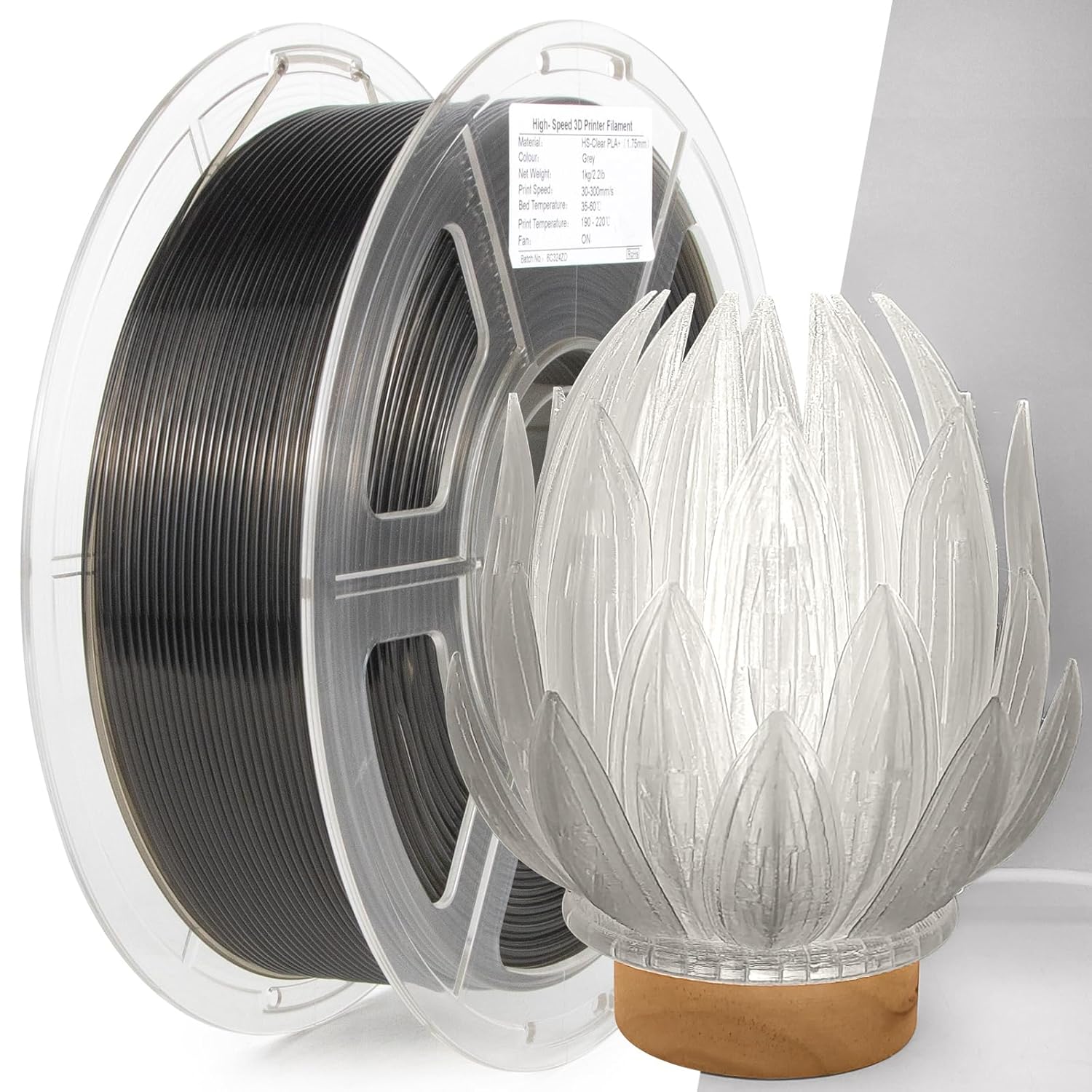 iSANMATE Clear High Speed PLA+ Filament 1.75mm, 3D Printer Filament Transparent...