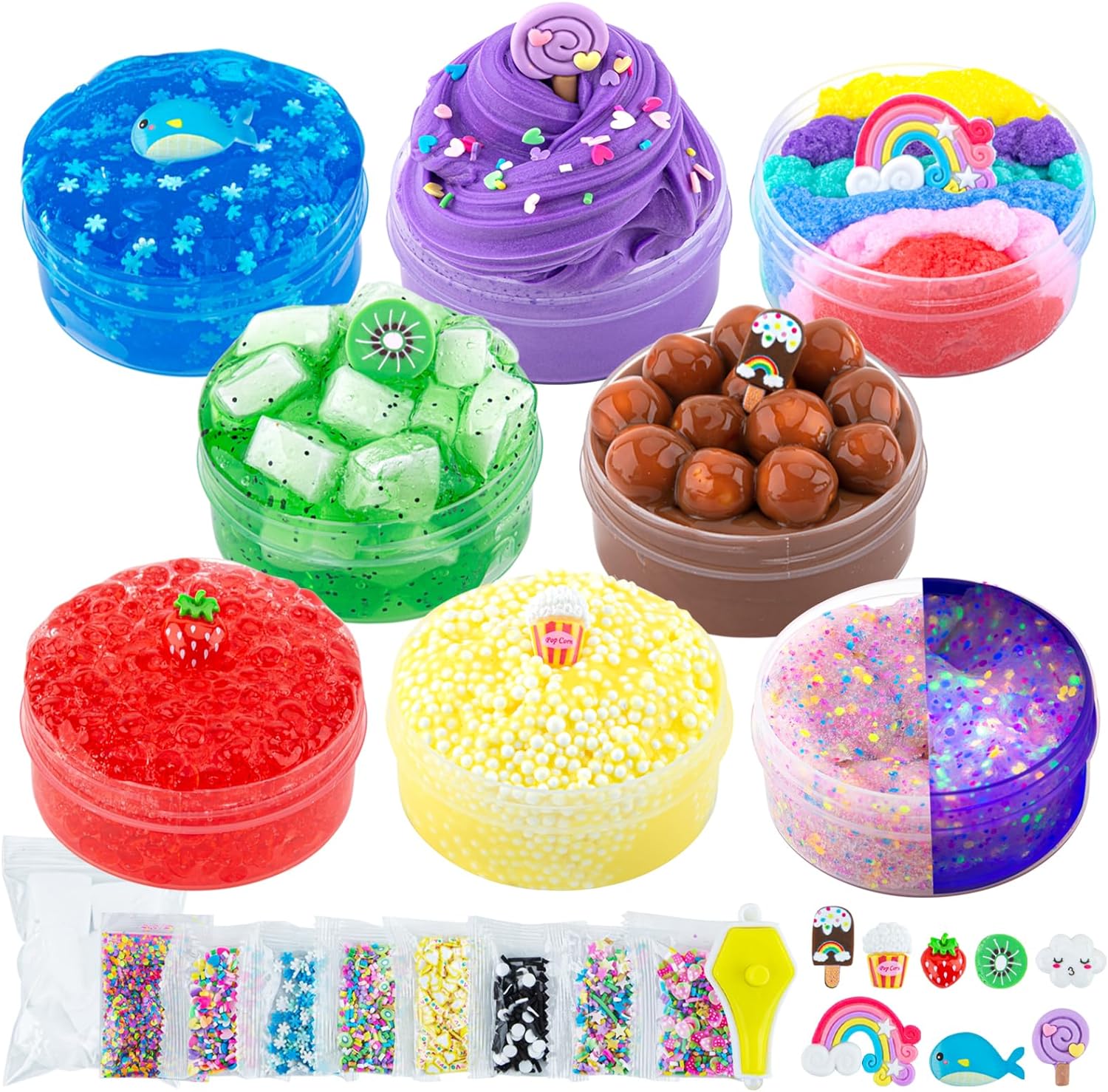 Okaybee Slime Variety Pack Different Textures, 8 Pack Slime Kit Includes Butter...