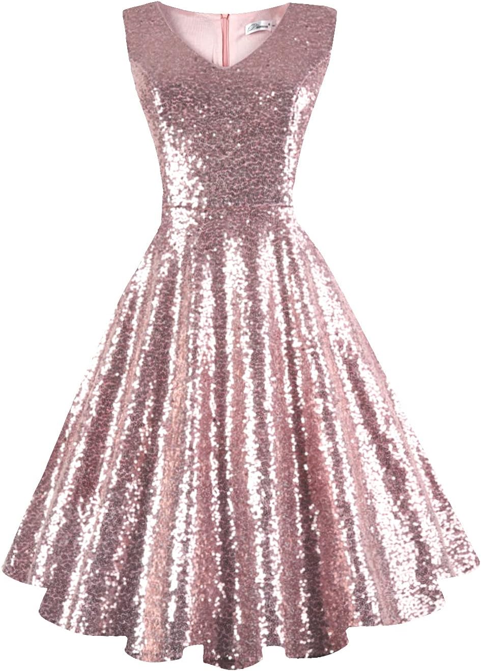 Dressever Women's 50s 60s Vintage Sleeveless Cocktail Party Dress with Pockets M...