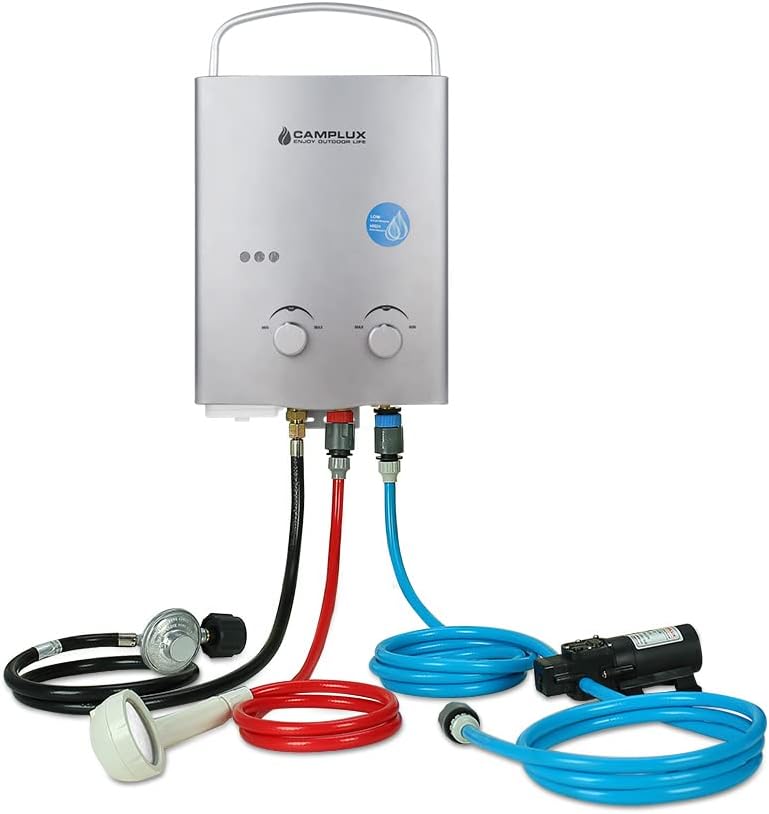 CAMPLUX ENJOY OUTDOOR LIFE 1.32 GPM Outdoor Portable Propane Tankless Water Heat...