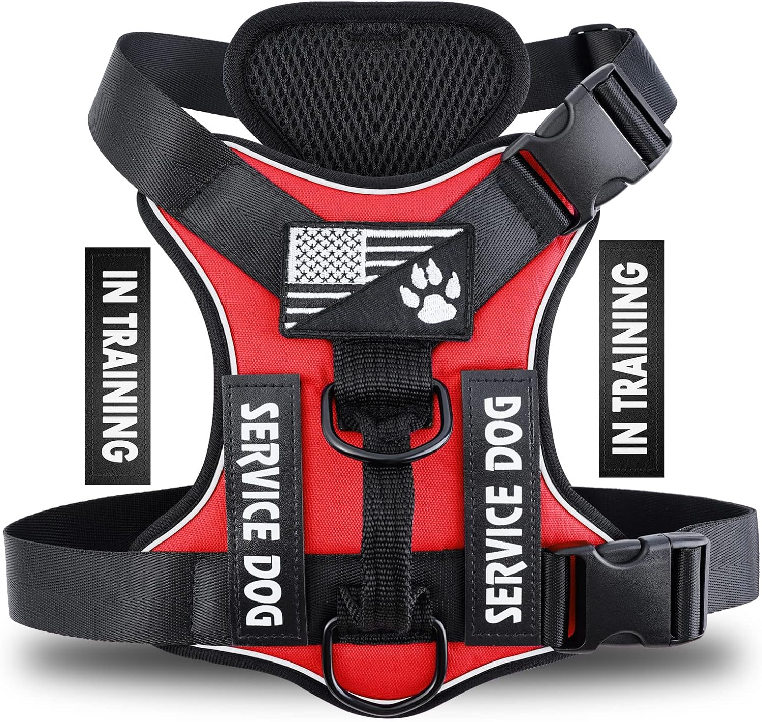 Demigreat Service Dog Harness, Reflective Dog Vest Harness with 5 PCS Patches, A...