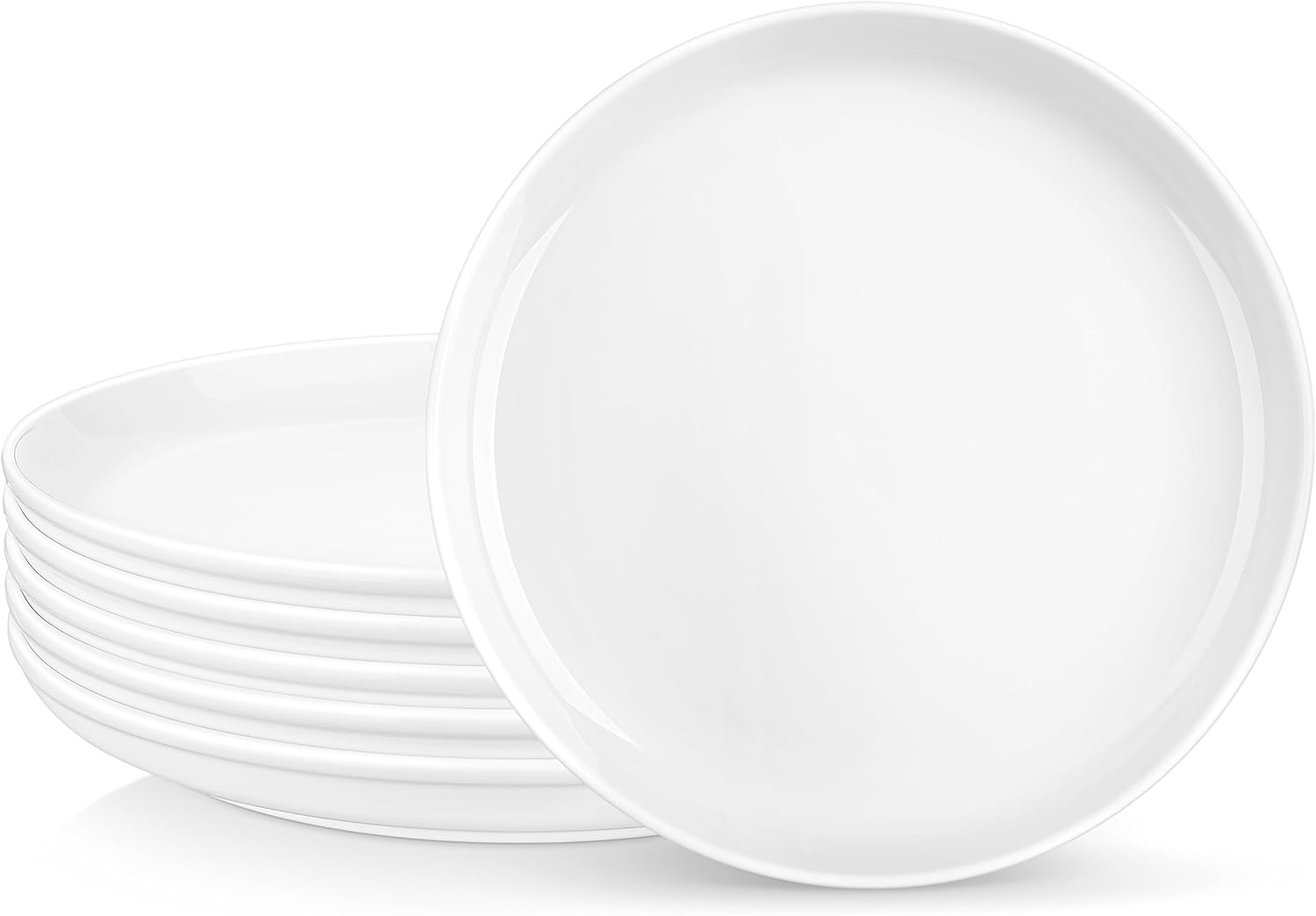 MALACASA, Series REG, White Dinner Plates for 6 People, 8.5'' Porcelain Dinner P...