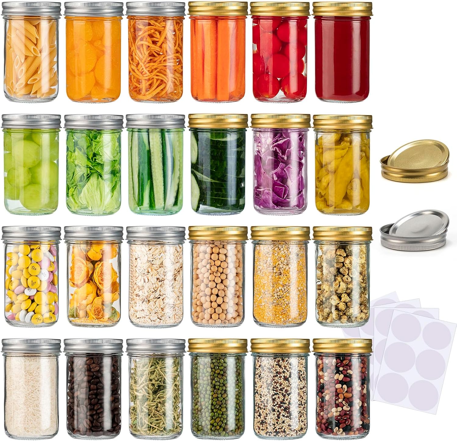 Mason Jars 8 oz, Special Canning Jars 8 oz With Regular Lids and Bands, Innovati...