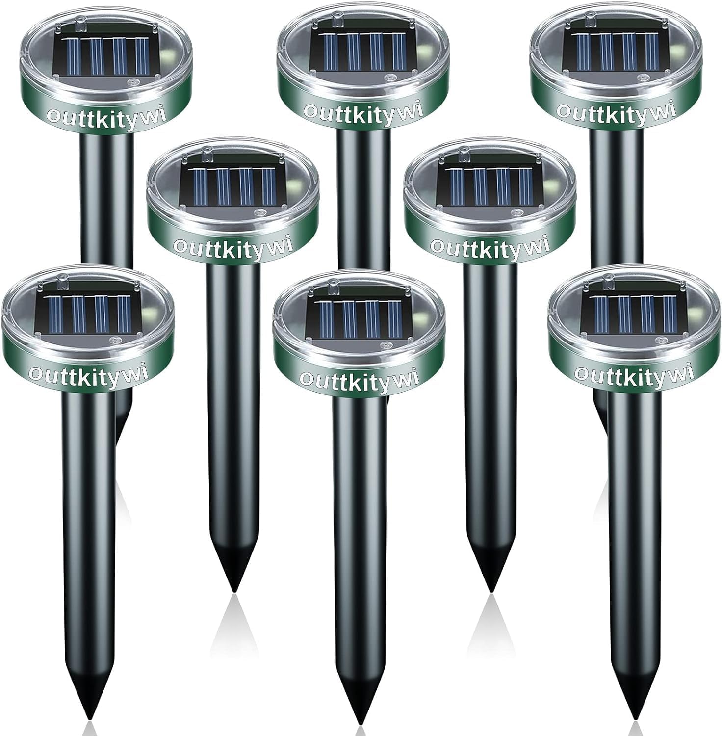 Mole Repellent Solar Powered 8 Pack Sonic Mole Deterrent Spikes,Snake Gopher Vol...