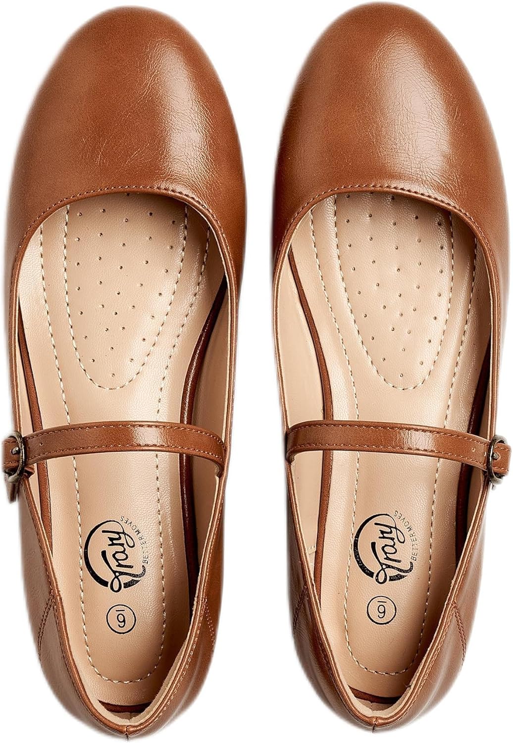 Trary Mary Jane Shoes Women, Ballet Flats Shoes for Women, Round Toe Black Flats...