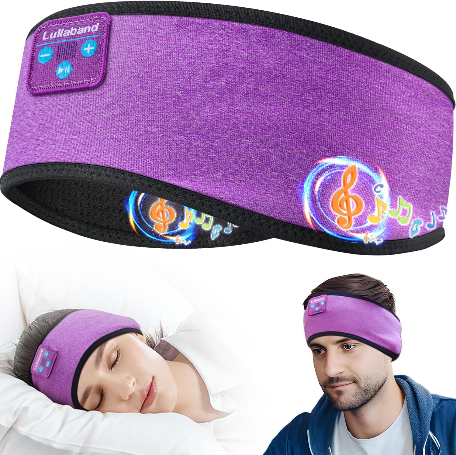 Sleep Headphones, Special Wireless Bluetooth Sports Headband Headphones with Bui...