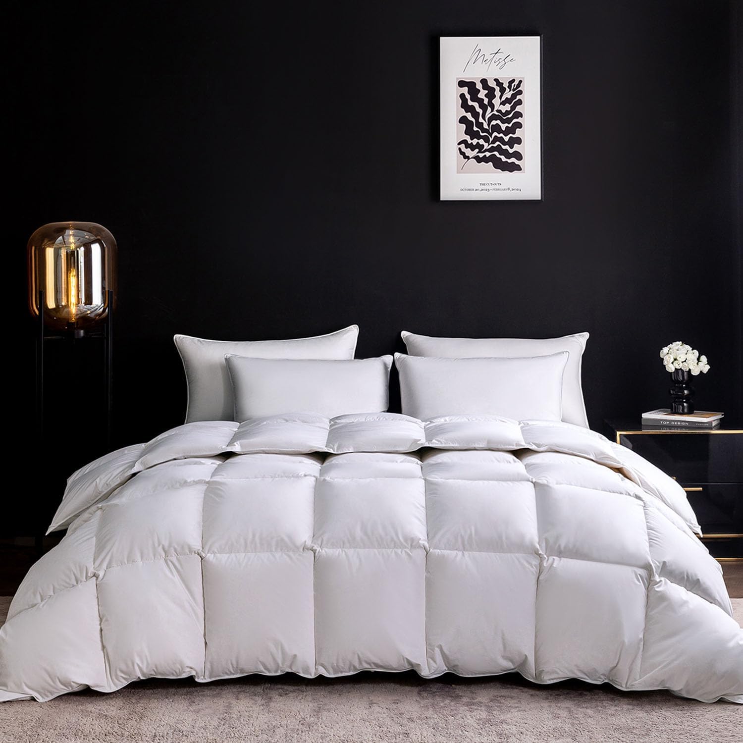 Goose Feather Down Comforter, Special Cal King Size Bedding Comforter, Innovativ...