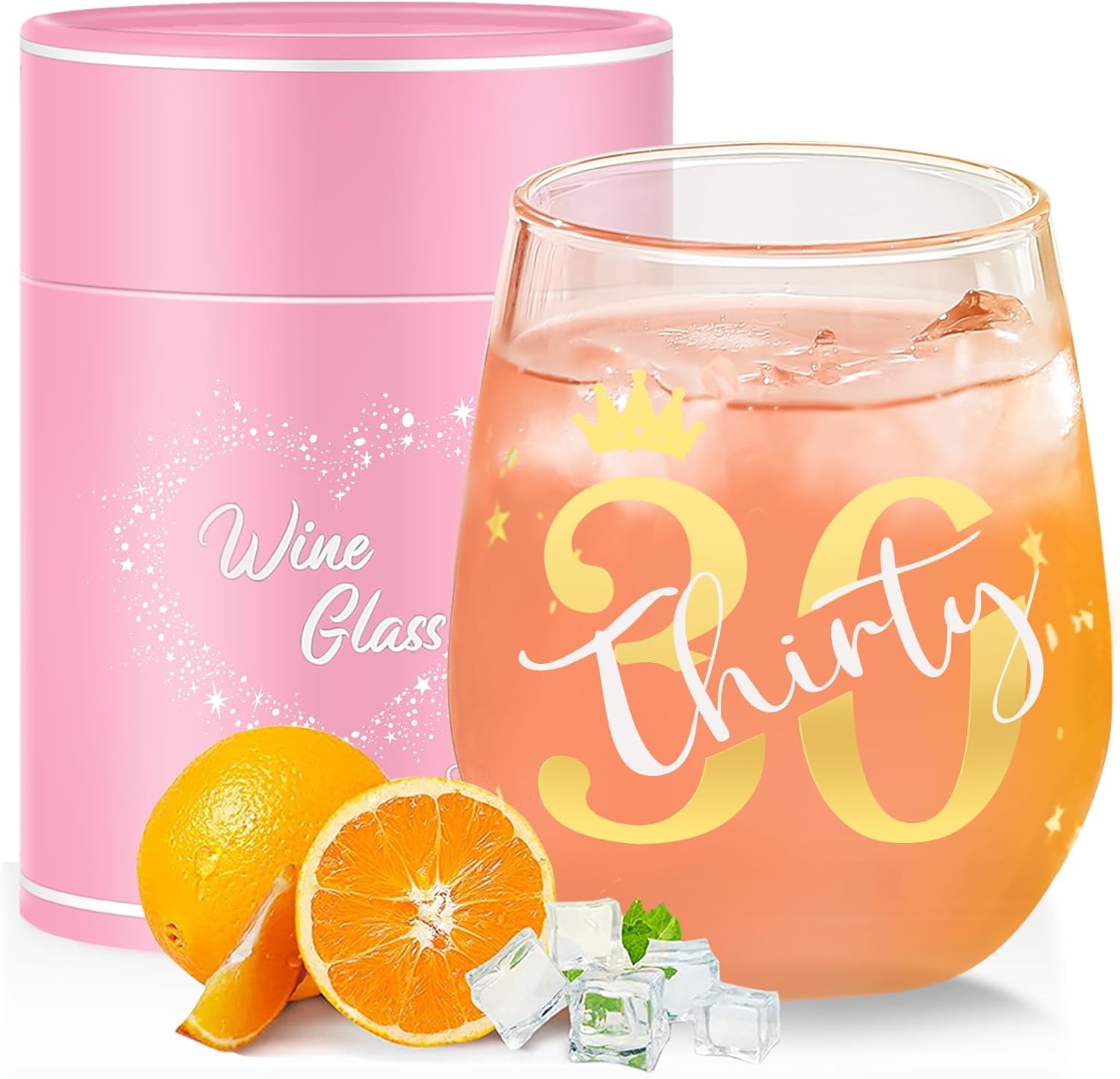 Yalucky 30th Birthday Gifts for Women Unique Her Ideas Wine Glass 30th Birthday...