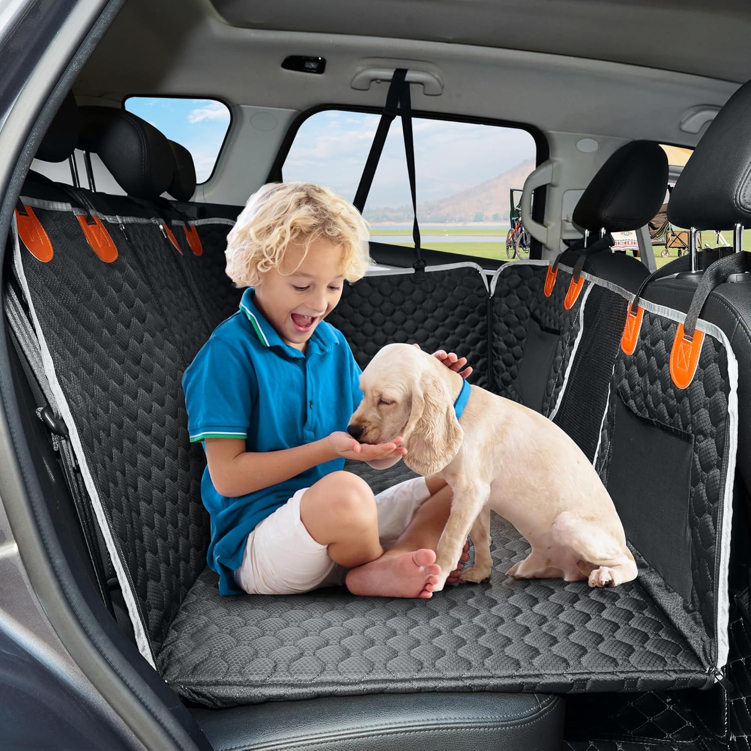ANOSOSPECIAL Back Seat Extender,Dog Car Seat Cover,Waterproof Pet Hammock Travel...