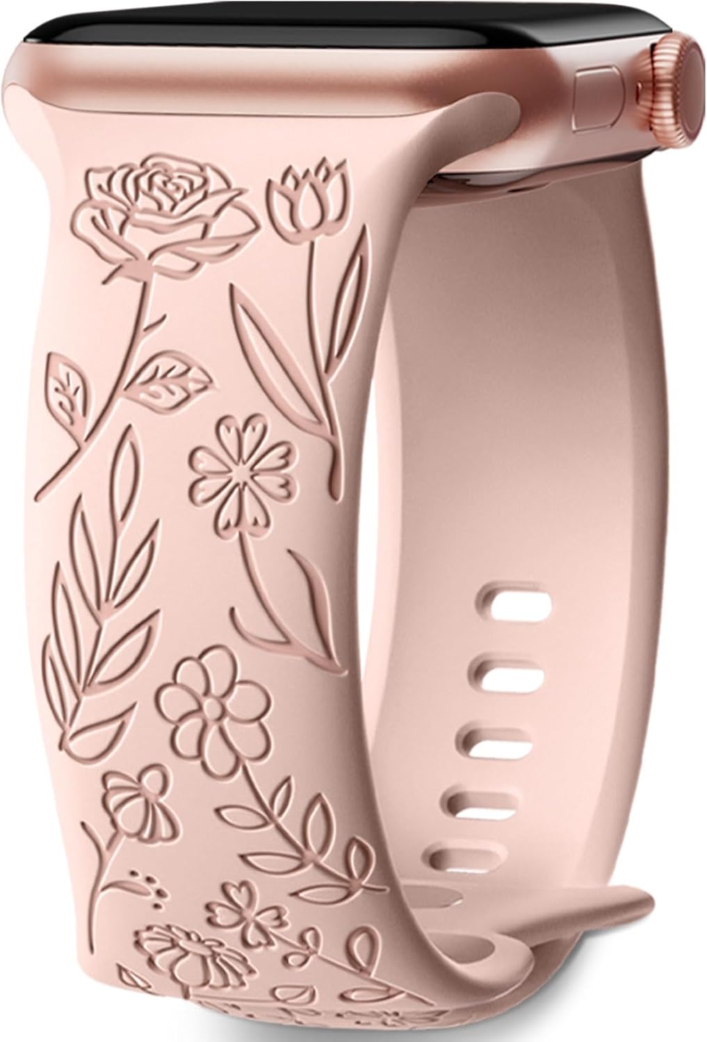 Mastten Floral Engraved Strap Compatible with Apple Watch Strap 38mm 40mm 41mm 4...