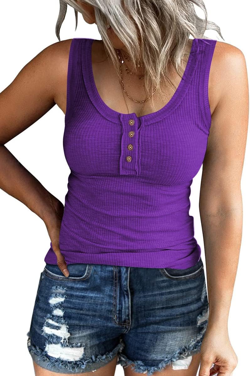 Kissfix Women Tank Tops, Special Summer Casual Ribbed Sleeveless Basic Cami Top,...