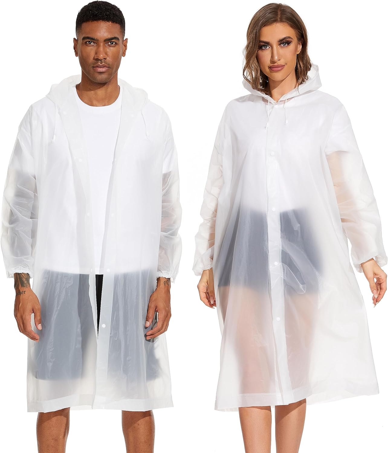 **Best OFFITECTURE 2-Pack Reusable Rain Ponchos, Special Hooded Raincoats for Wo...