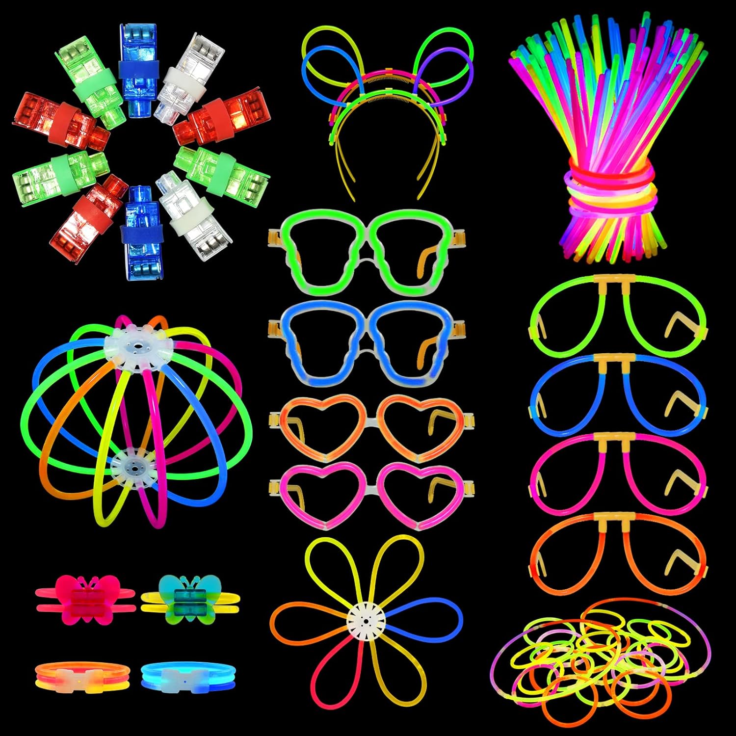 Segotendy 100 Glow Sticks, 246pcs Glow Sticks Party Pack for Adult Children with...