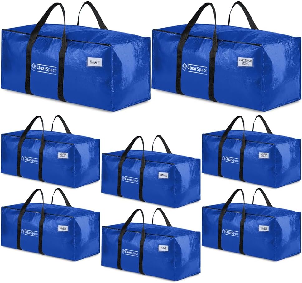 ClearSpace Heavy Duty Moving Bags or Storage Bags – Large Moving Boxes with Back...