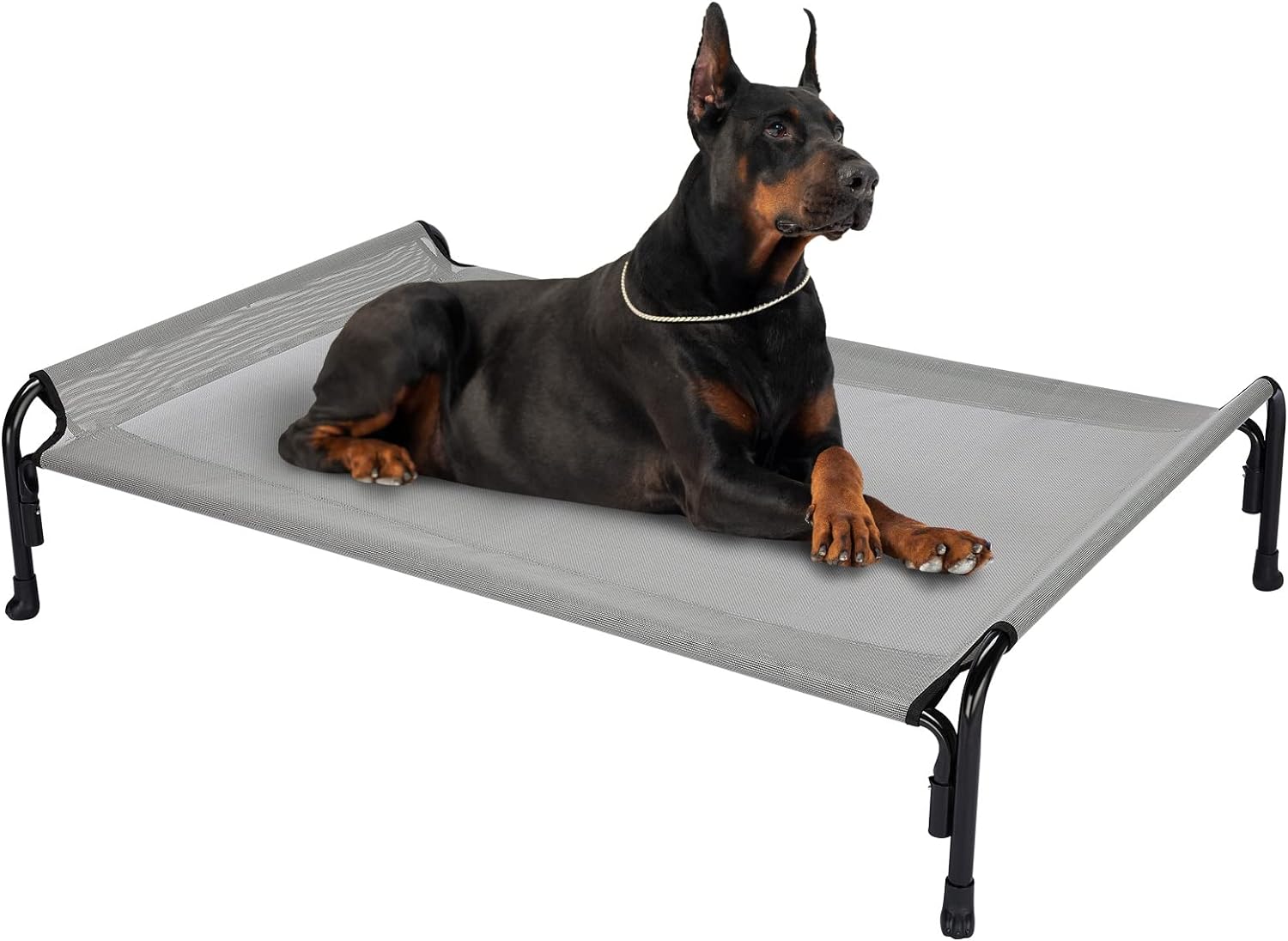 Veehoo Elevated Dog Bed, Outdoor Raised Dog Cots Bed for Large Dogs, Cooling Cam...