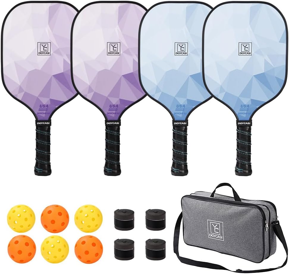 Graphite Pickleball Paddles Set of 4, 2024 USAPA Approved, Carbon Fiber Surface...