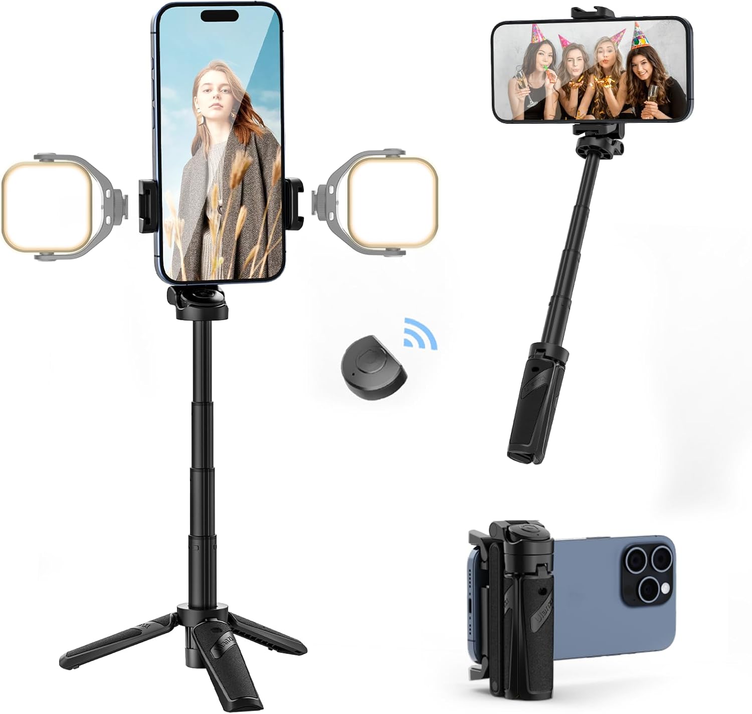 ULANZI JJ02 Selfie Stick Tripod, Special Extendable Phone Tripod with Detachable...