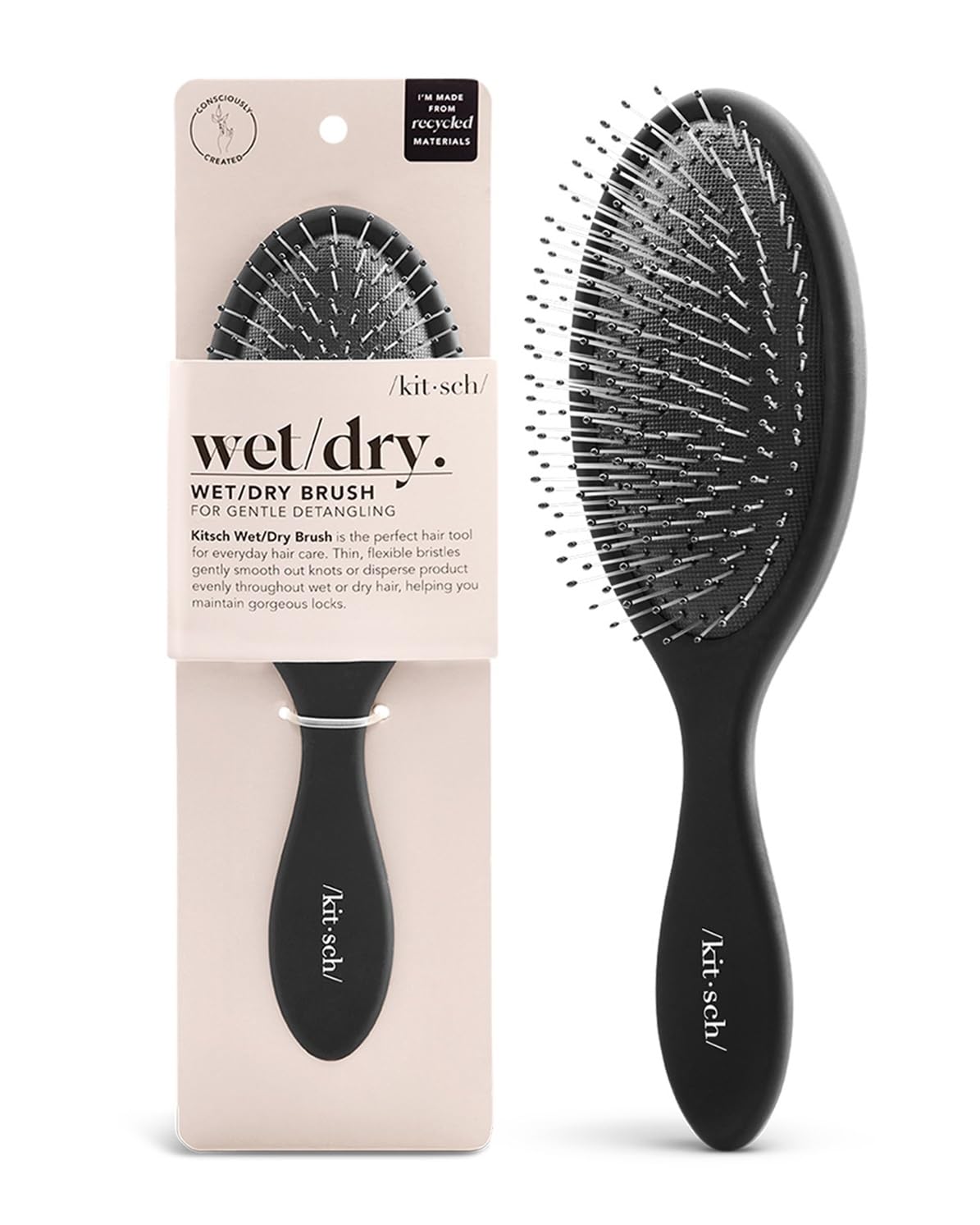 Kitsch Detangling Hair Brush - Soft Bristles for Straight, Curly, All Hair Types...
