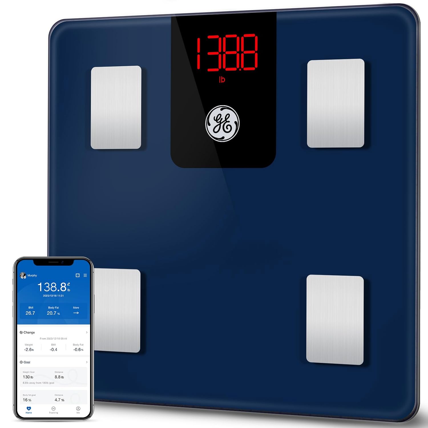 GE Smart Body Fat Scale: Digital Bathroom Scales for Body Weight and Fat Percent...