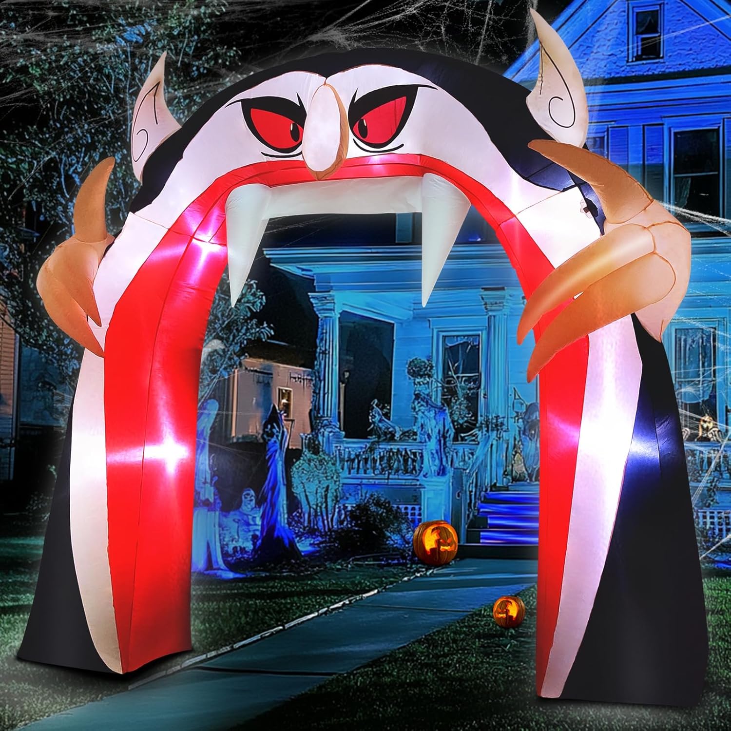 TURNMEON 8 Feet Giant Halloween Inflatables Vampire Archway Outdoor Decorations...