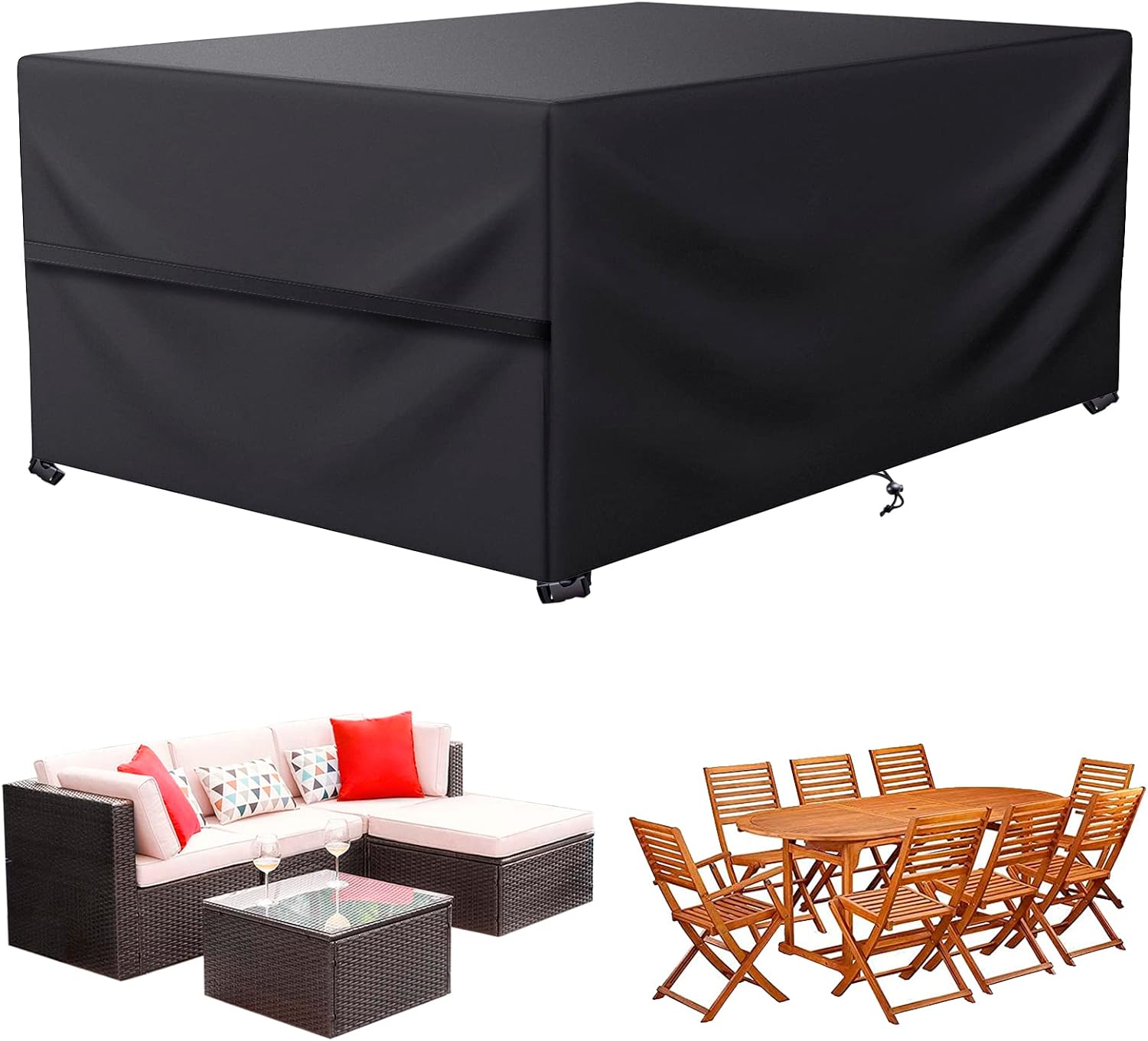 LCGOD Garden Furniture Covers waterproof，Garden Table Covers Heavy Duty 600D Ox...