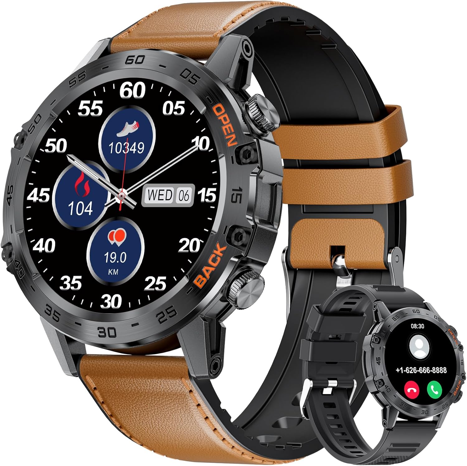 Military Smart Watch for Men, Smart Watches with Wireless Call Compatible Androi...