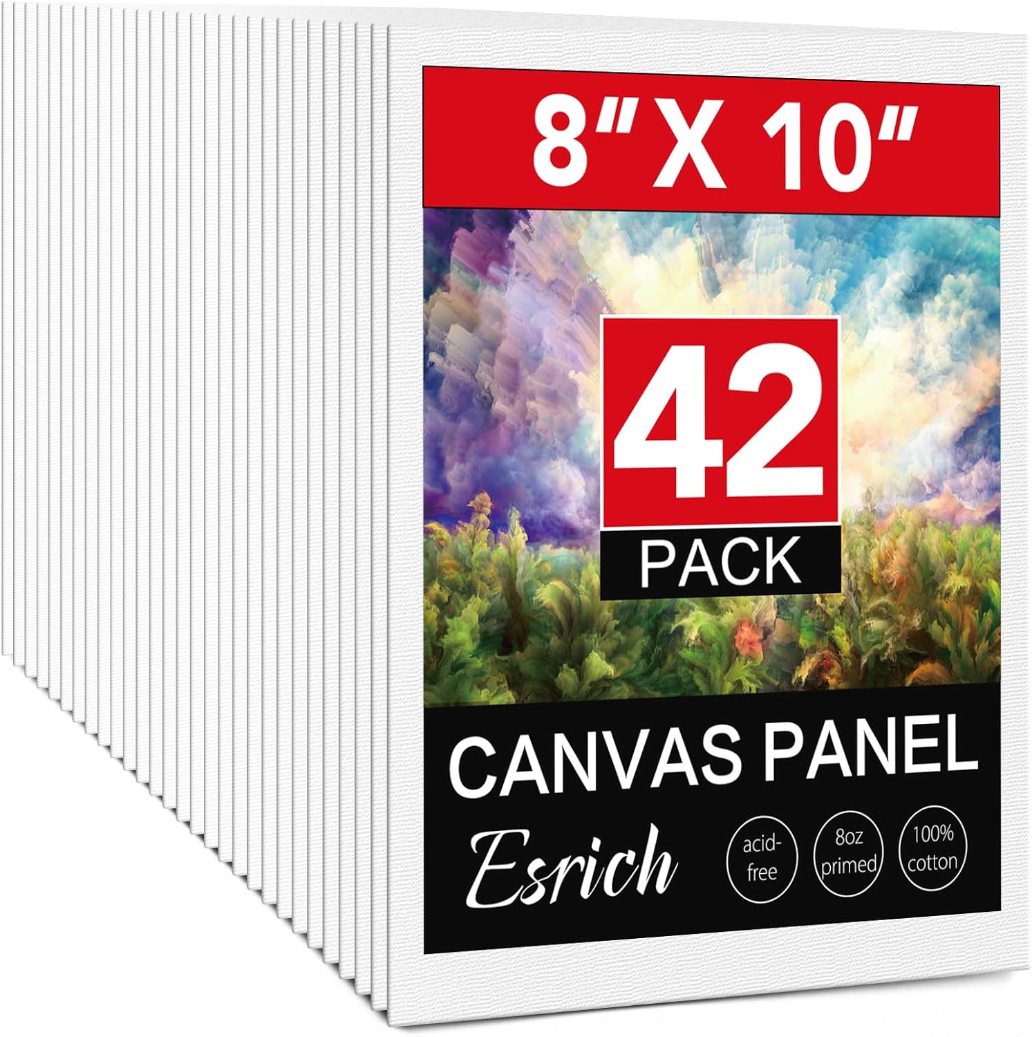 Canvases for Painting 8x10 Inch, 42 Pack Blank Painting Canvas Boards for Painti...