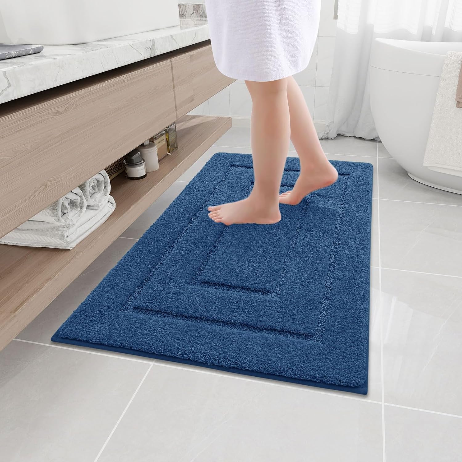 Buganda Bathroom Rugs, Innovative Microfiber Bath Rugs, Special Non-Slip Shaggy...