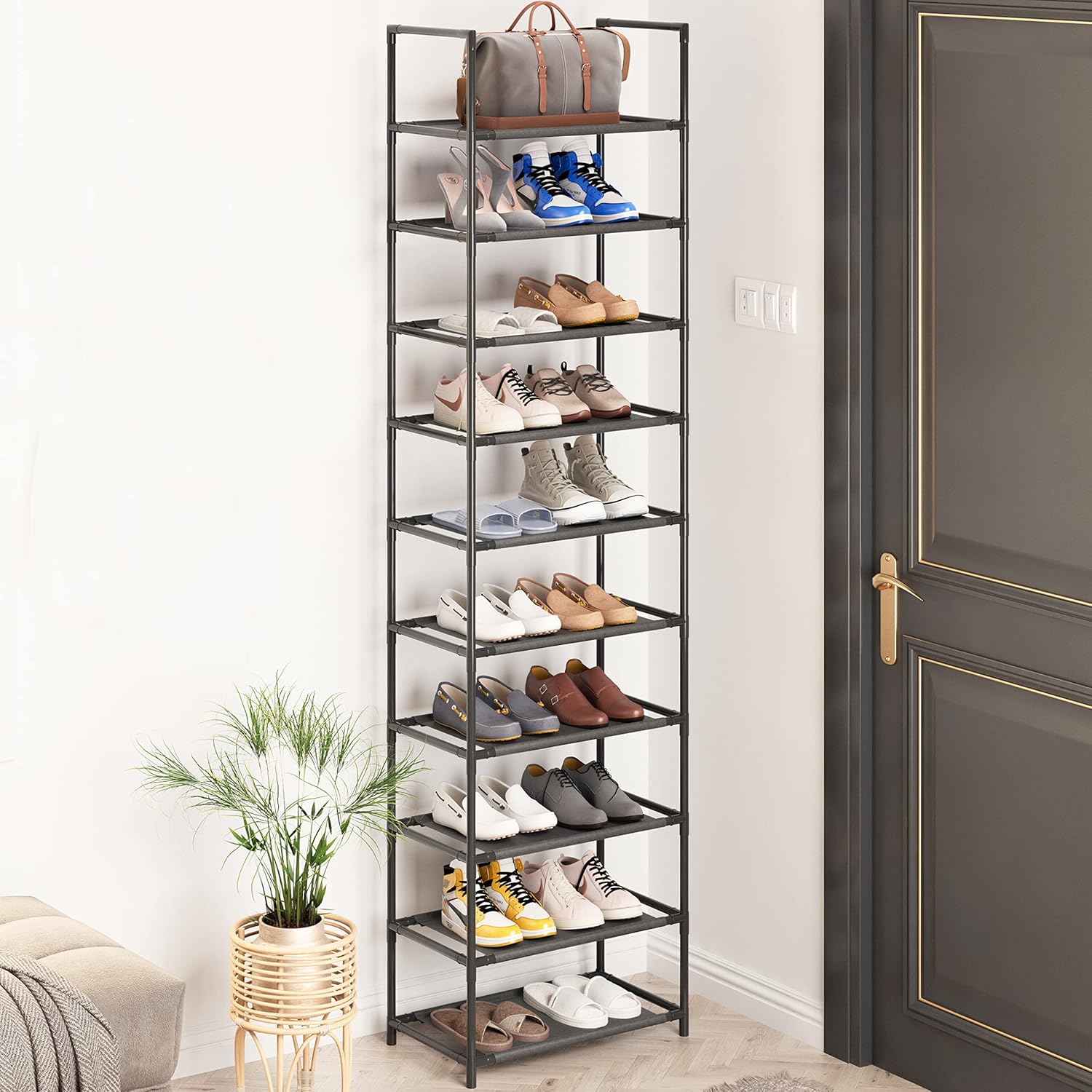 Z&L HOUSE 10 Tier Shoe Rack Tall, Sturdy Free Stan...