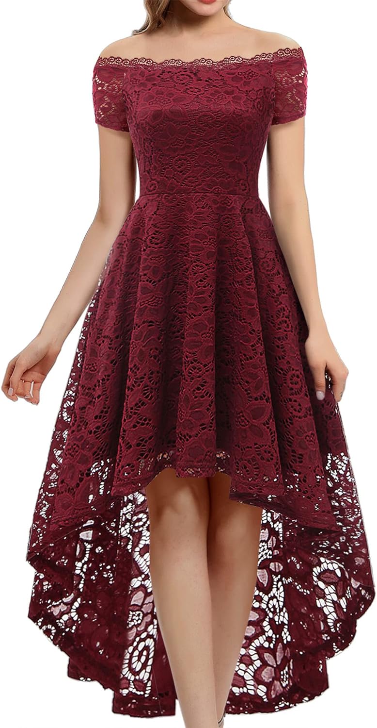 Dressystar Women's Cocktail Dress, Special Lace Hi-Lo Off Shoulder Dress, Innova...