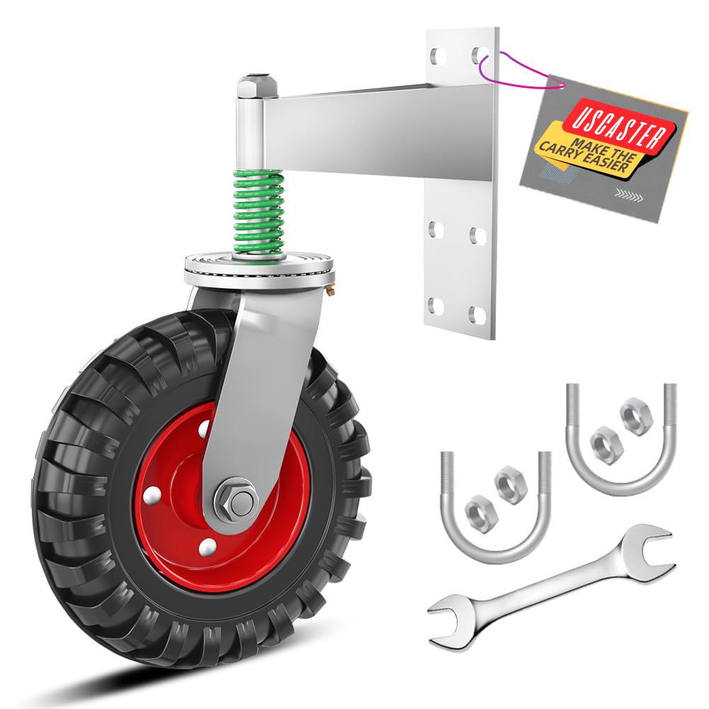 Gate Wheel 6inch Fence Gate Wheels for Metal Tube Gate 360 Degree Rotation Sprin...