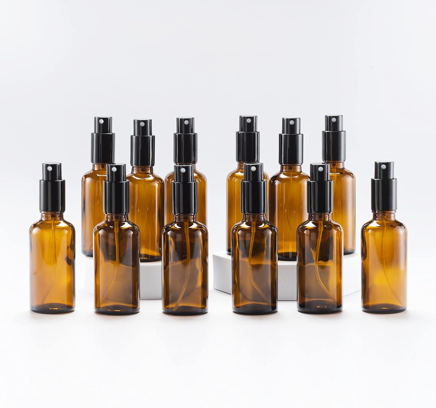 YIZHAO 50ml Amber Glass Spray Bottle for Essential Oils, Small Empty Fine Mist S...