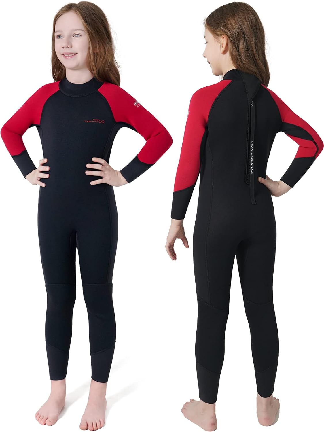 Dark Lightning 3/2mm Kids Wetsuit for Boys and Girls, Neoprene Thermal Swimsuit,...