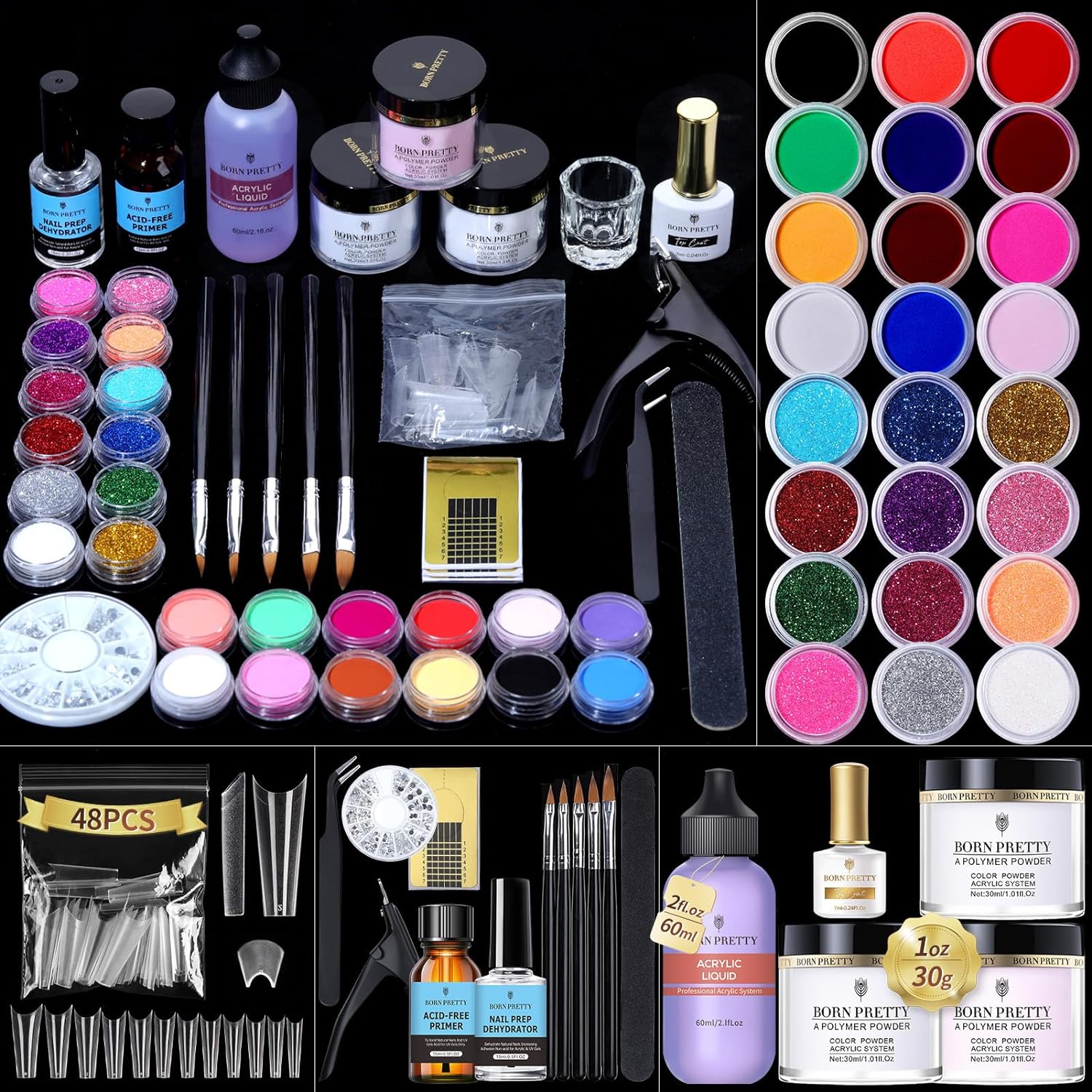 BORN PRETTY Acrylic Nail Kit with Everything, Acrylic Nail Kits Full Set Acrylic...