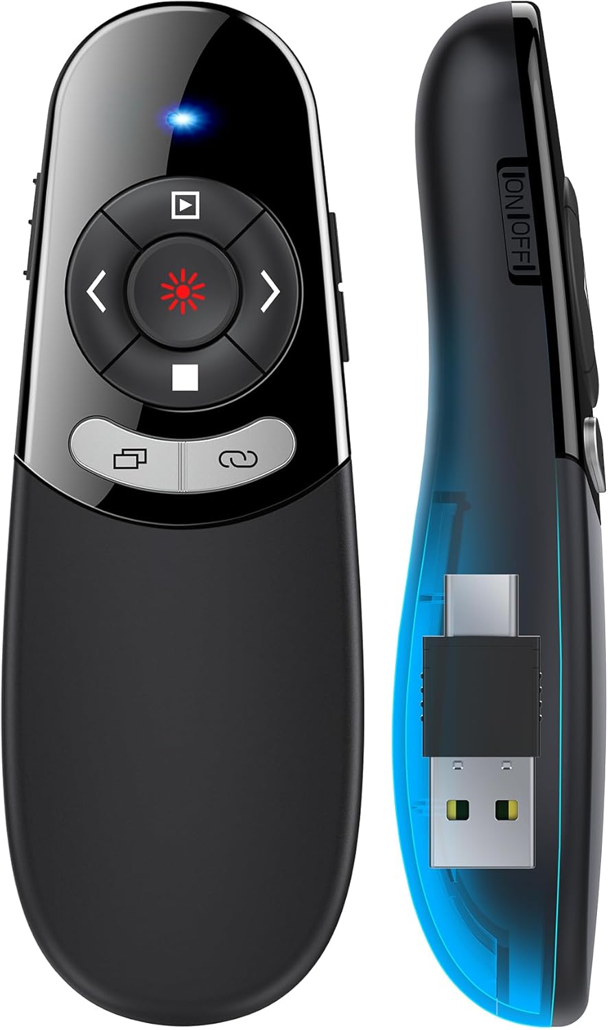 2 in 1 Type C USB Presentation Clicker, Special Wireless Presenter Remote for Pr...