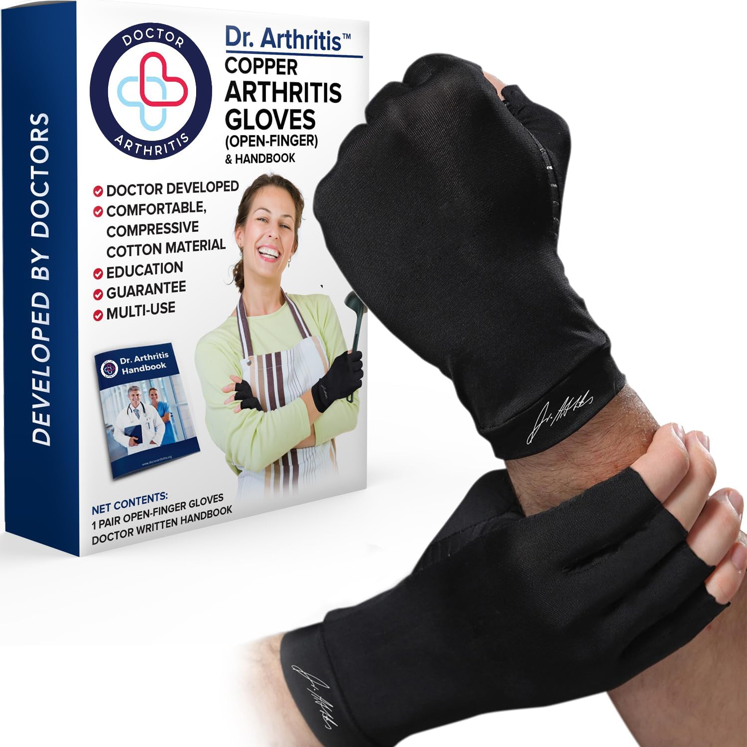 Dr. Arthritis Arthritis Copper Compression Gloves for Women and Men, Carpal Tunn...
