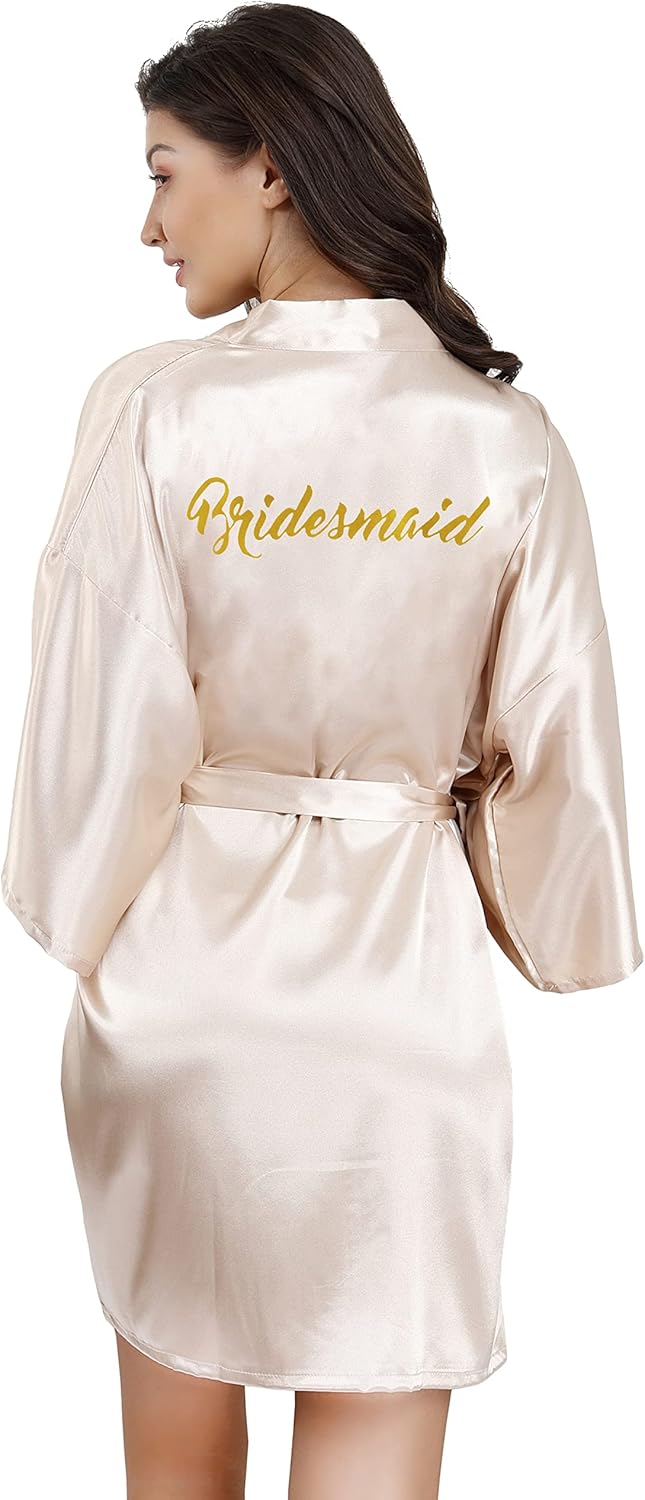 EPLAZA Bride Bridesmaid Robes, Special Robes for Wedding Bridal Party, Unique Wo...