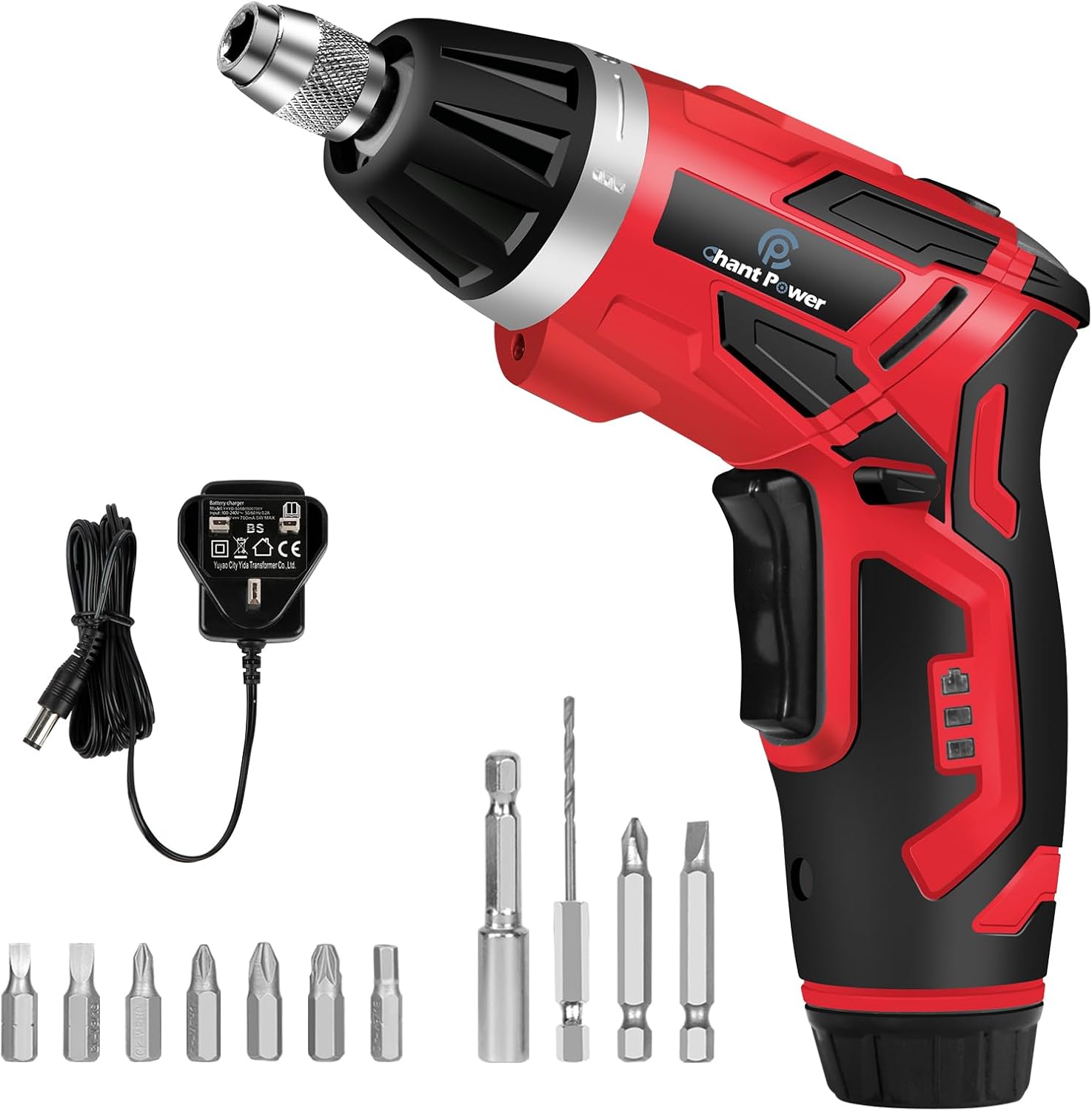 C P CHANTPOWER Cordless Electric Screwdriver Set, 6 +1 Torque Setting Rechargeab...