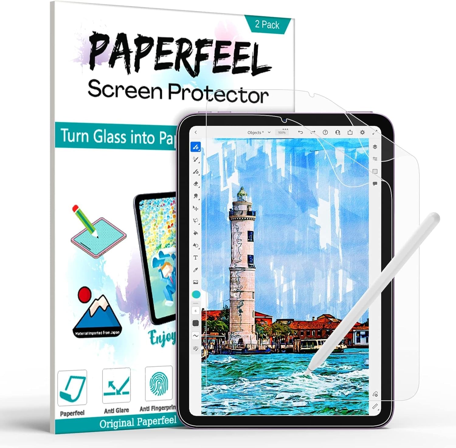 [2 Pack] Paperfeel Screen Protector for iPad Mini 6 2021(8.3"), Matte PET Paper...