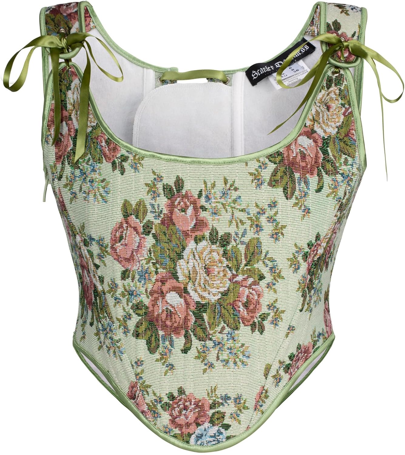 Scarlet Darkness Corset Tops for Women Renaissance Floral Overbust Boned Bustier...