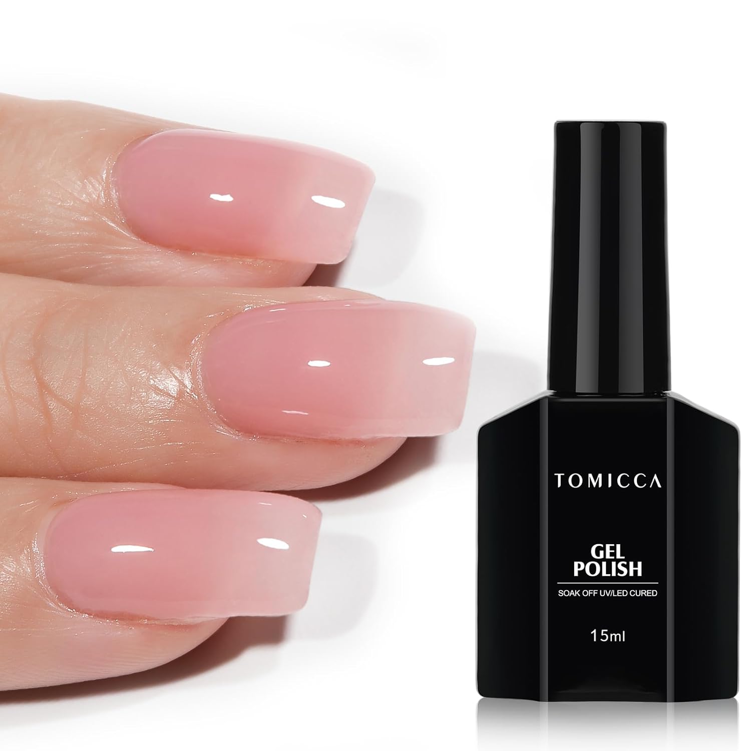 TOMICCA Pink Gel Nail Polish, Special Clear Pink Gel Polish, Innovative Pink Nud...