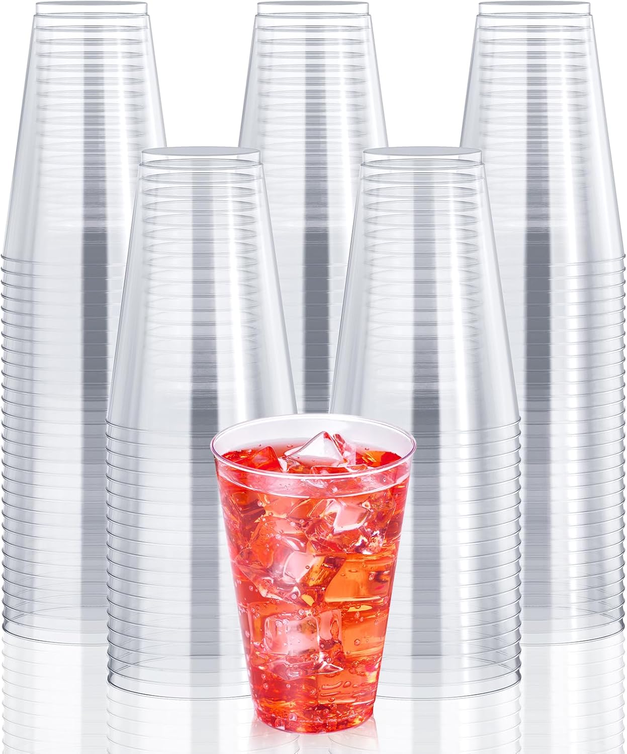 FOCUSLINE 200 Count 14 oz Clear Plastic Cups, Large Disposable Cups Plastic Part...