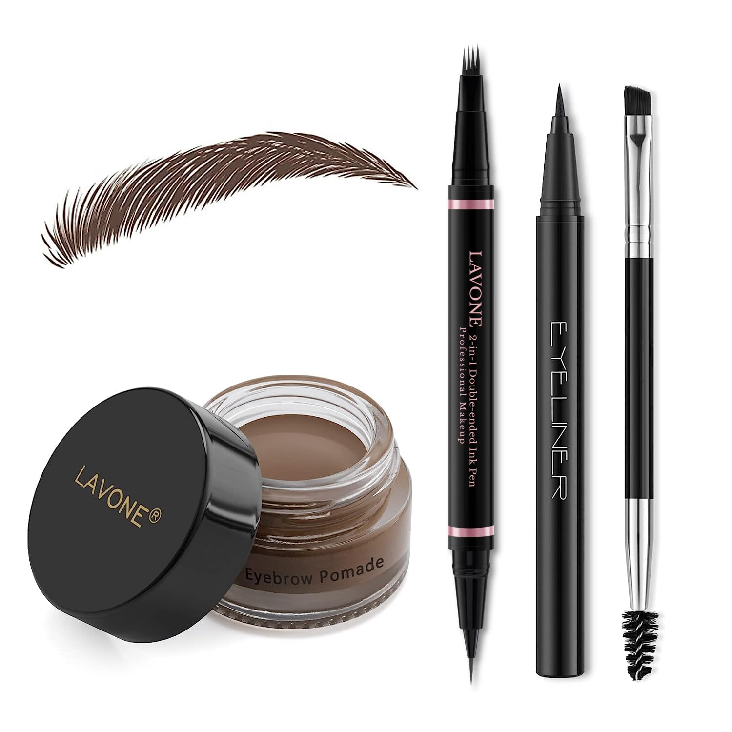 Eyebrow Pencil Makeup Kit, with Waterproof 2-IN-1 Microblading Eyebrow Pen, Eyeb...