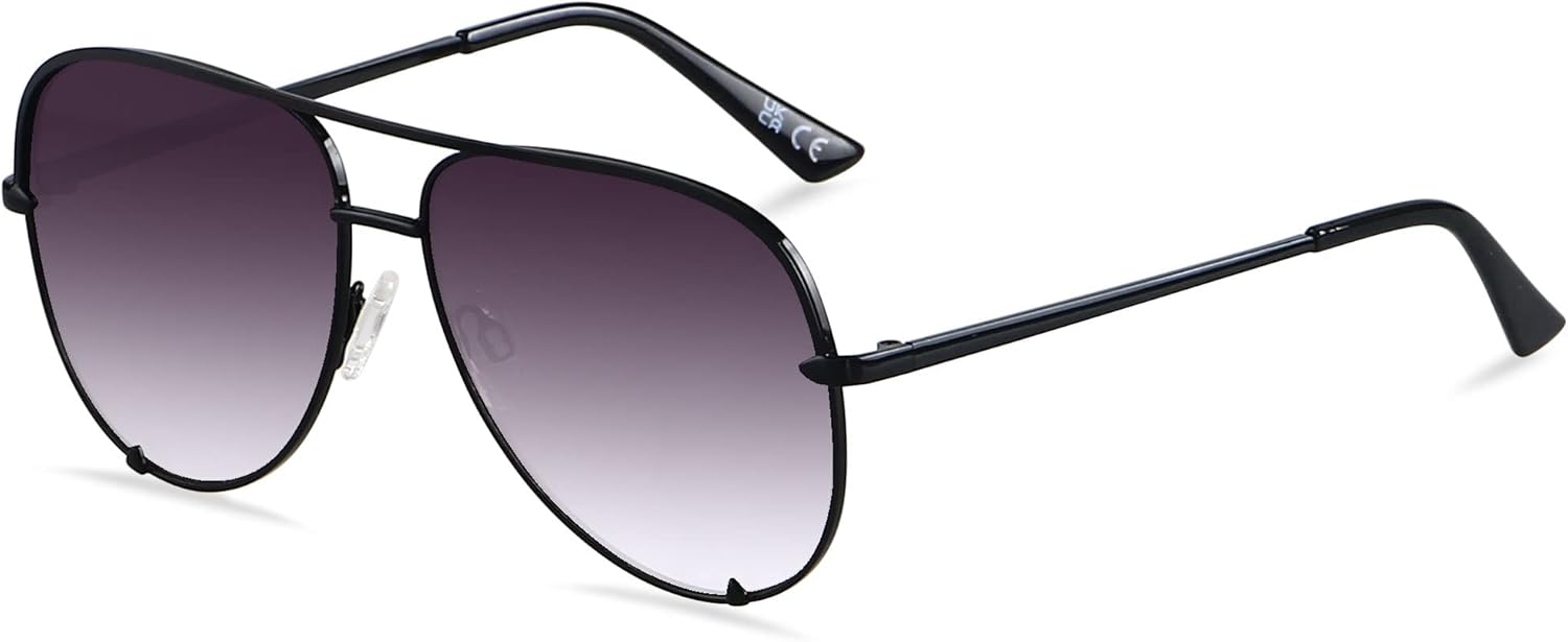 ANDWOOD Oversized Aviator Sunglasses for Women Men Big Large UV Protection Fashi...