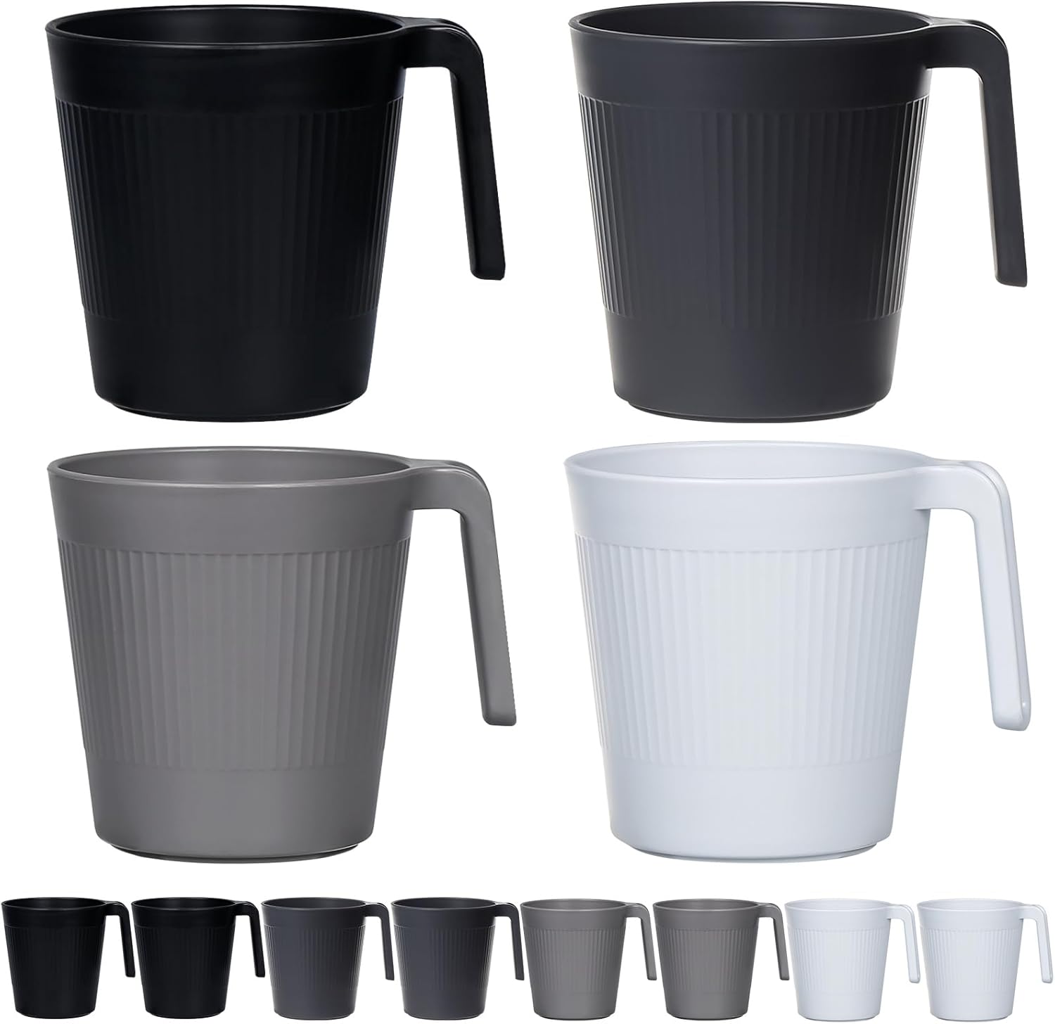 Greentainer Unbreakable Lightweight Drinking Cups, Unique Coffee Mugs with Handl...