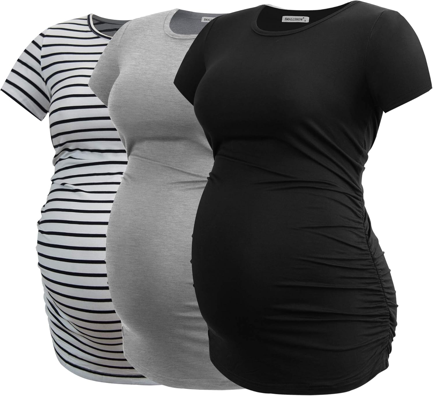 Smallshow Women's Maternity Tops, Special Pregnancy Clothes, Innovative Side Ruc...
