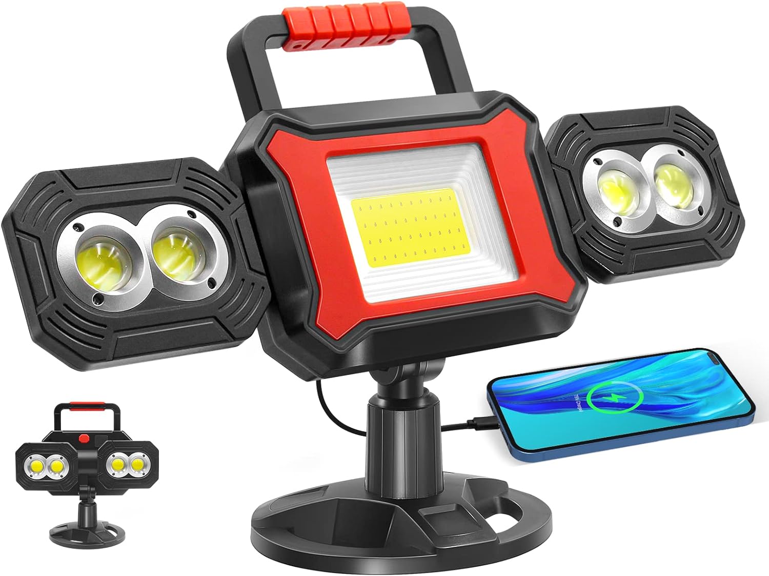 SYLSTAR Rechargeable Work Light, 25W 2700LM COB LED Magnetic Work Light with USB...