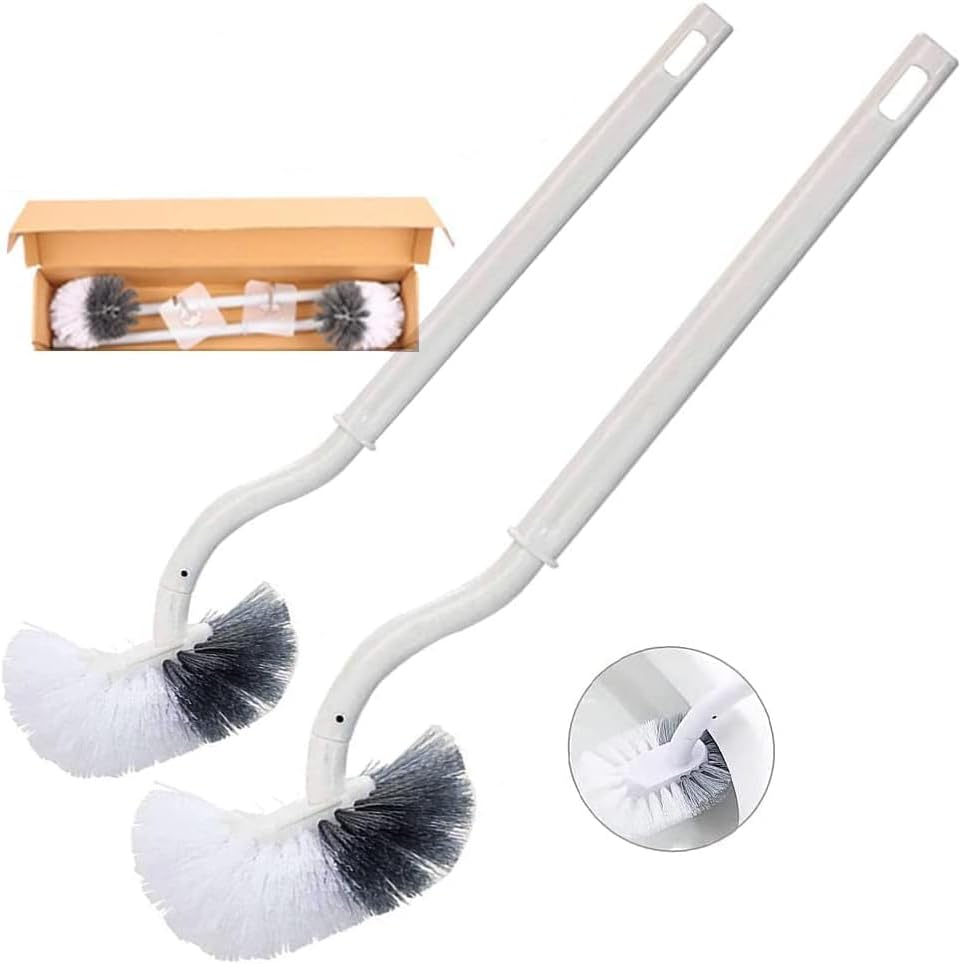 Toilet brush, toilet brush with edge cleaner, upgrade toilet brush, curved toile...