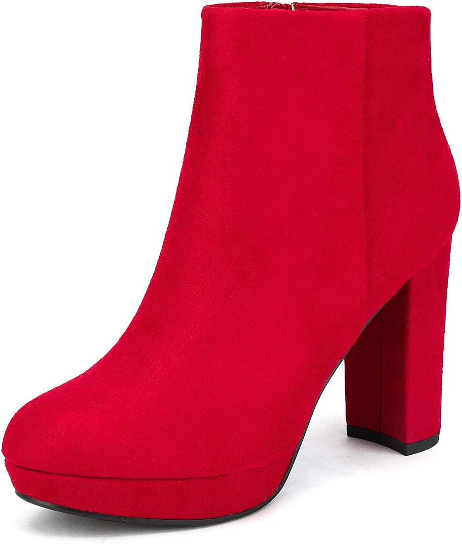 DREAM PAIRS Women's Stomp High Heel, Unique Ankle Boots, Special High Heel Footw...