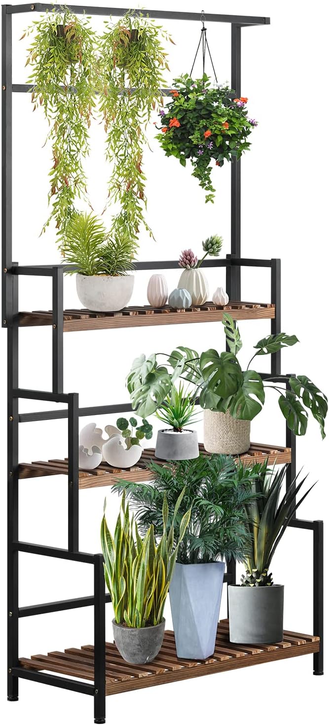 3 Tier Indoor Plant Stand, Special Tall Plant Stand Outdoor Ladder, Innovative W...